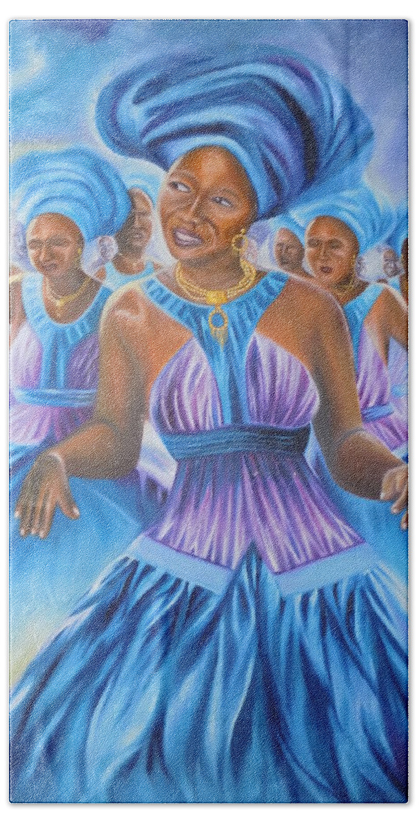 House Beach Towel featuring the painting Dance Tune by Olaoluwa Smith