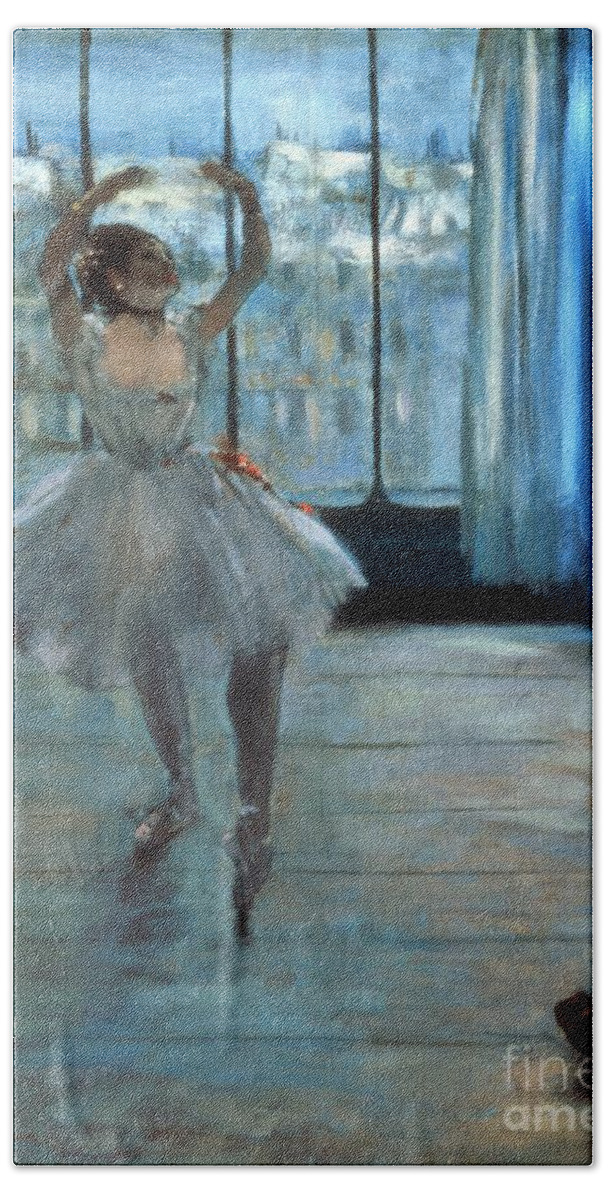 Dancer Beach Towel featuring the painting Dancer in Front of a Window by Edgar Degas