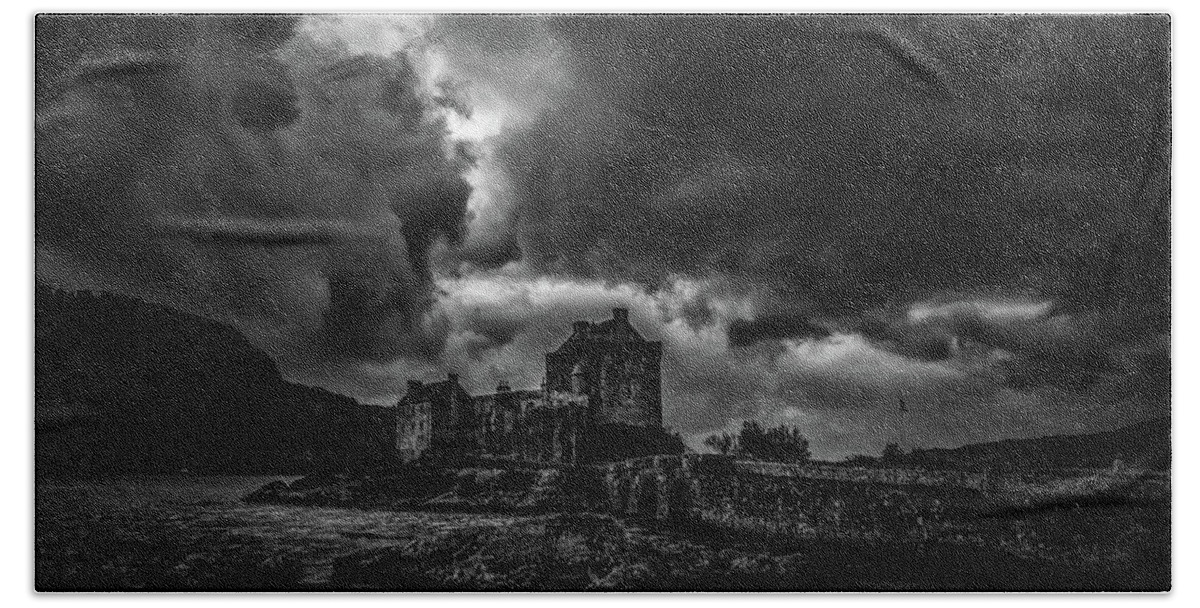 Dark Clouds Beach Sheet featuring the photograph Dark Clouds BW #h2 by Leif Sohlman