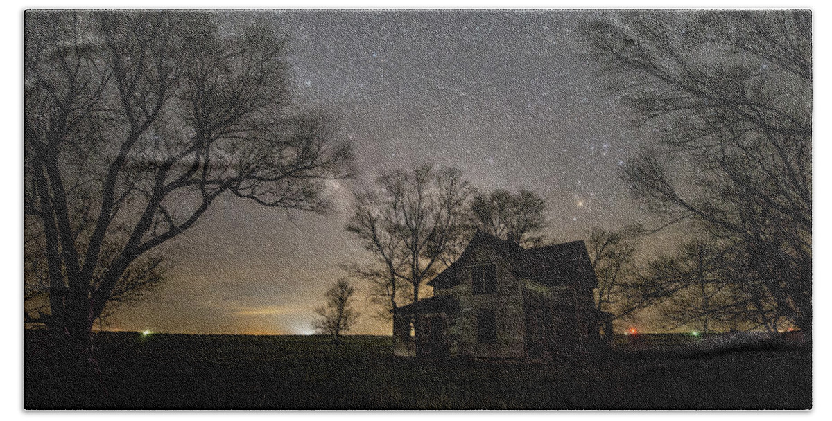 Dark Places Beach Towel featuring the photograph Dark Places on the Prairie by Aaron J Groen