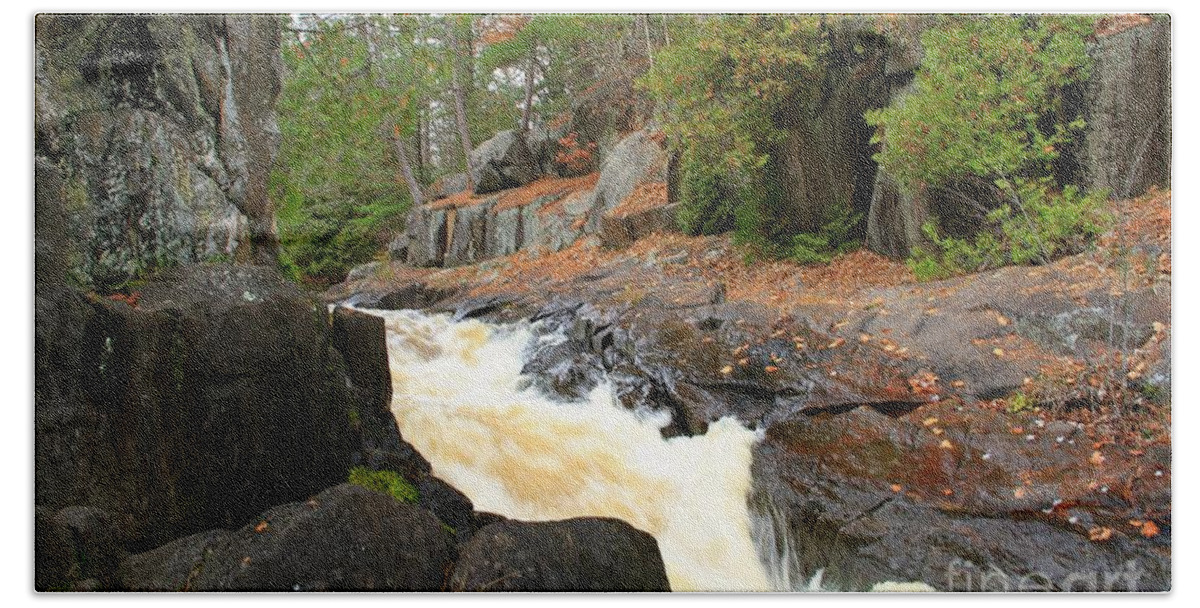 Waterfalls Beach Sheet featuring the photograph Dave's Falls #7311 by Mark J Seefeldt