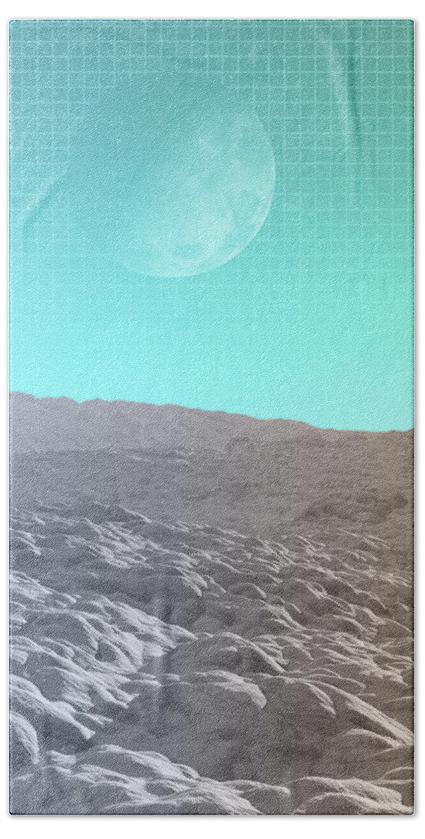 Moon Beach Towel featuring the digital art Daylight In The Desert by Phil Perkins