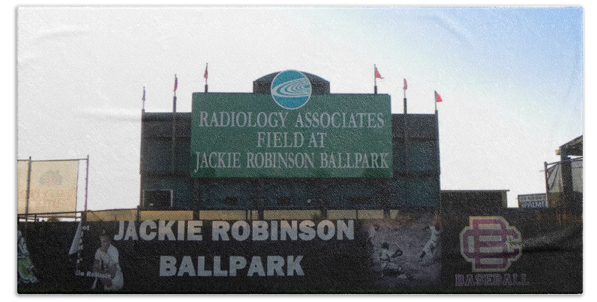 Jackie Robinson Beach Towel featuring the photograph Daytona Beach Robinson Field by Christopher Mercer
