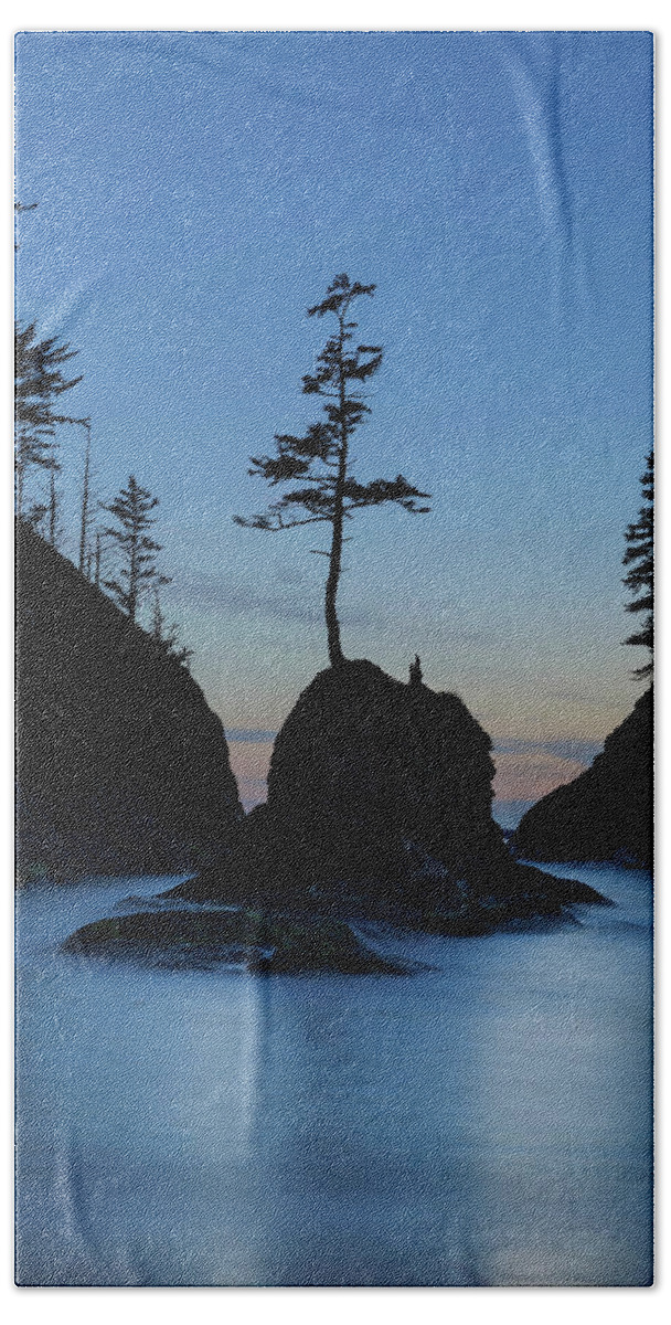 Deadmans Beach Towel featuring the photograph Deadman's Cove at Cape Disappointment at Twilight by David Gn
