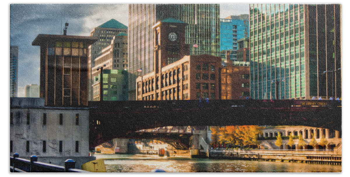 Chicago Beach Towel featuring the photograph Dearborn Bridge by Anthony Doudt