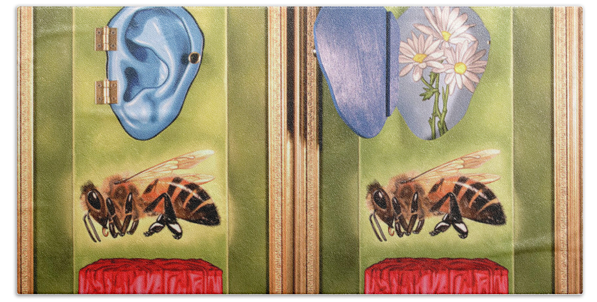  Beach Towel featuring the painting Death of the Canadian Bee by Paxton Mobley
