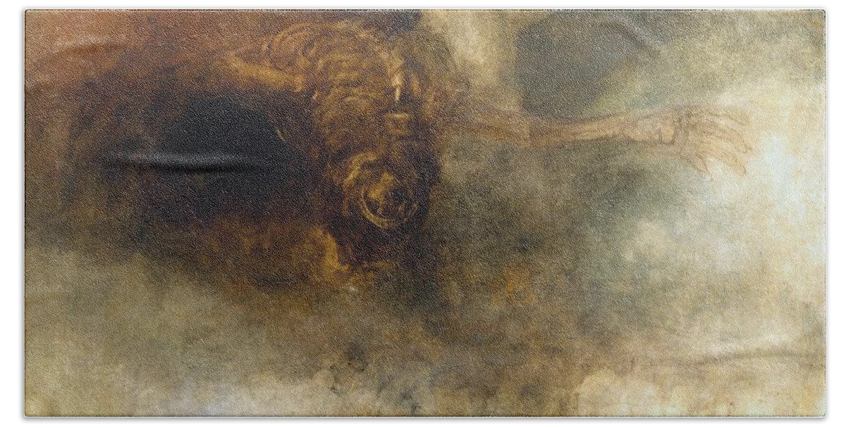 Joseph Mallord William Turner 1775�1851  Death On A Pale Horse Beach Towel featuring the painting Death on a Pale Horse by Joseph Mallord William