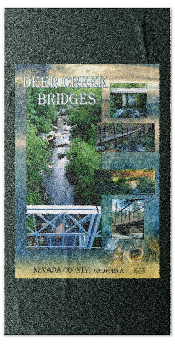 Deer Creek Bridges Beach Towel featuring the digital art Deer Creek Bridges by Lisa Redfern