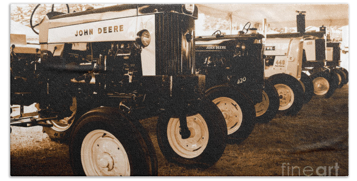 Tractor Beach Towel featuring the photograph Deere Display by Kevin Fortier