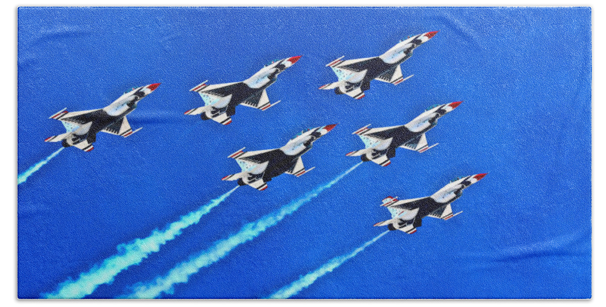 Usaf Beach Sheet featuring the photograph Delta Formation by Don Mercer