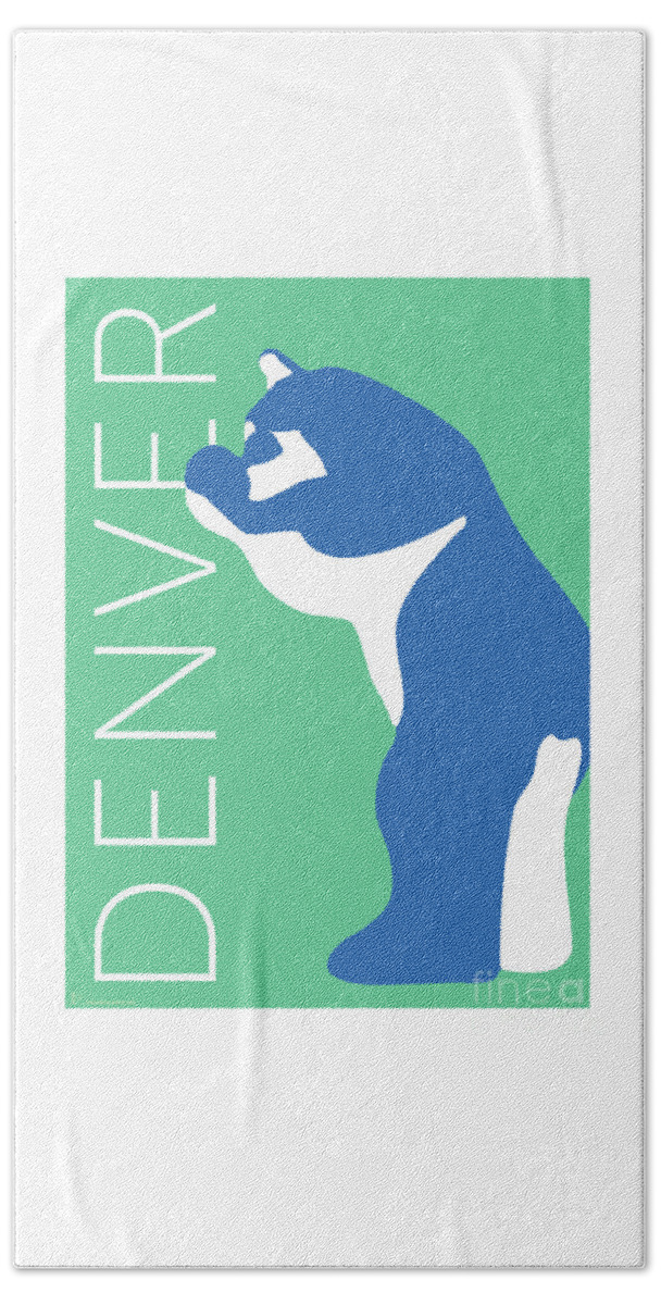 Denver Beach Sheet featuring the digital art DENVER Blue Bear/Aqua by Sam Brennan