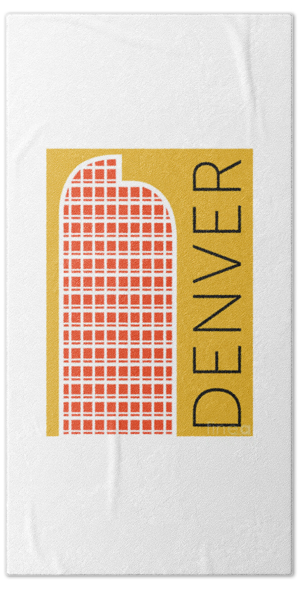 Denver Beach Sheet featuring the digital art DENVER Cash Register Bldg/Gold by Sam Brennan