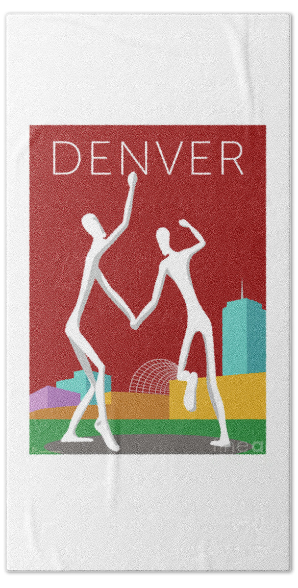 Denver Beach Sheet featuring the digital art DENVER Dancers/Maroon by Sam Brennan