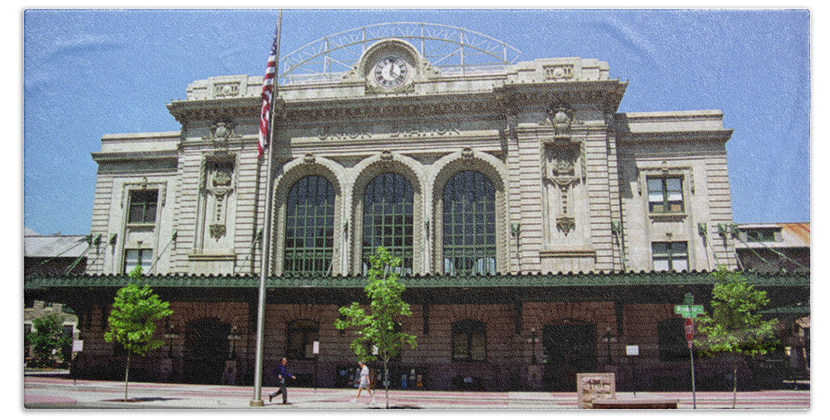 America Beach Towel featuring the photograph Denver - Union Station Film by Frank Romeo