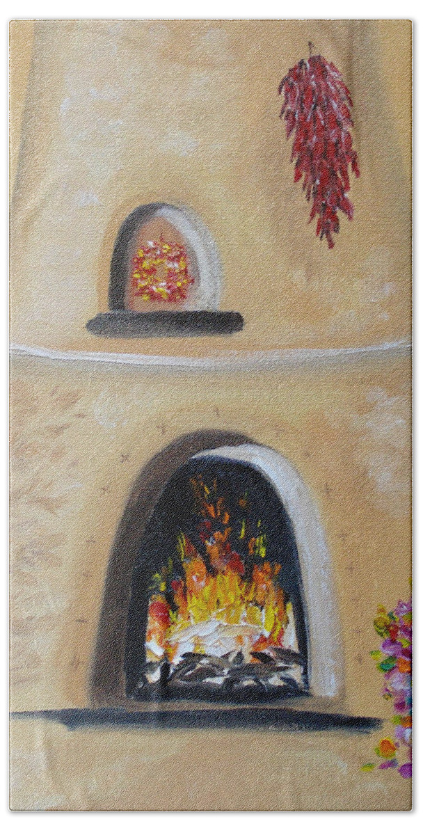 Fireplace Beach Sheet featuring the painting Desert Heat by Judith Rhue