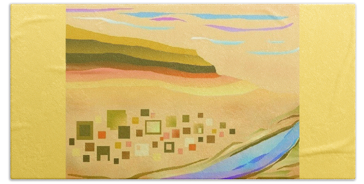 Desert Beach Sheet featuring the digital art Desert River by Julia Woodman