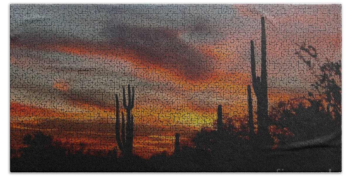 Software Beach Towel featuring the photograph Desert Sunset by Joseph Baril