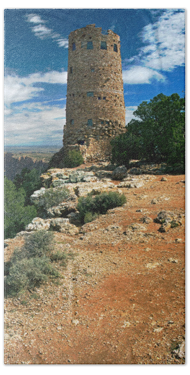 Desert Beach Towel featuring the photograph Desert View Watchtower by Nicholas Blackwell