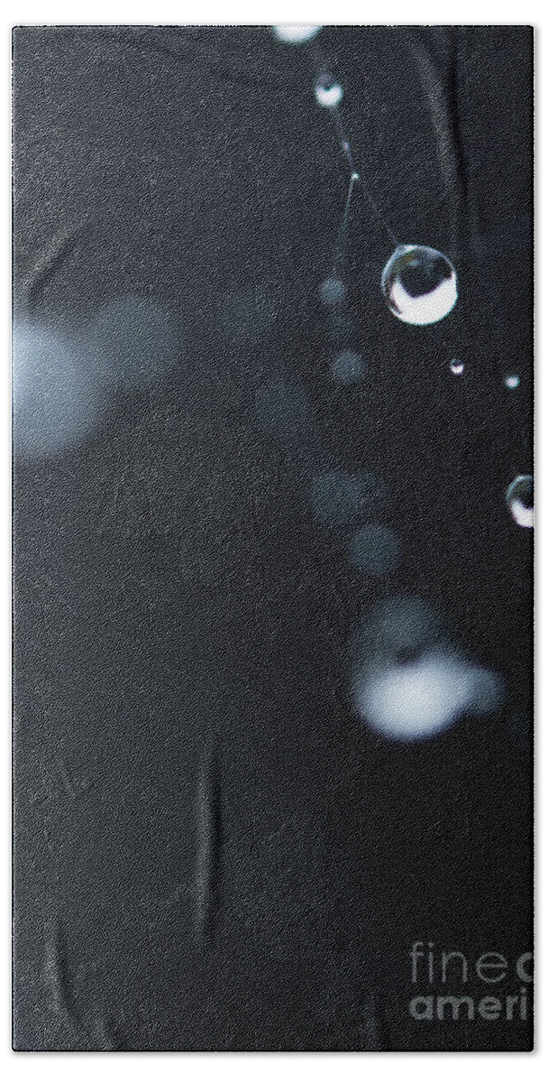 Dew Beach Towel featuring the photograph Dewdrops on cobweb 004 by Clayton Bastiani
