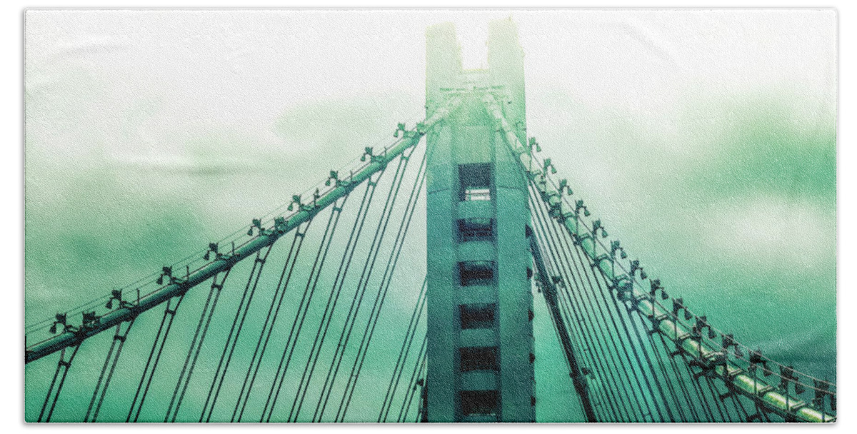 Bay Bridge Beach Towel featuring the photograph Disappearing by Marnie Patchett