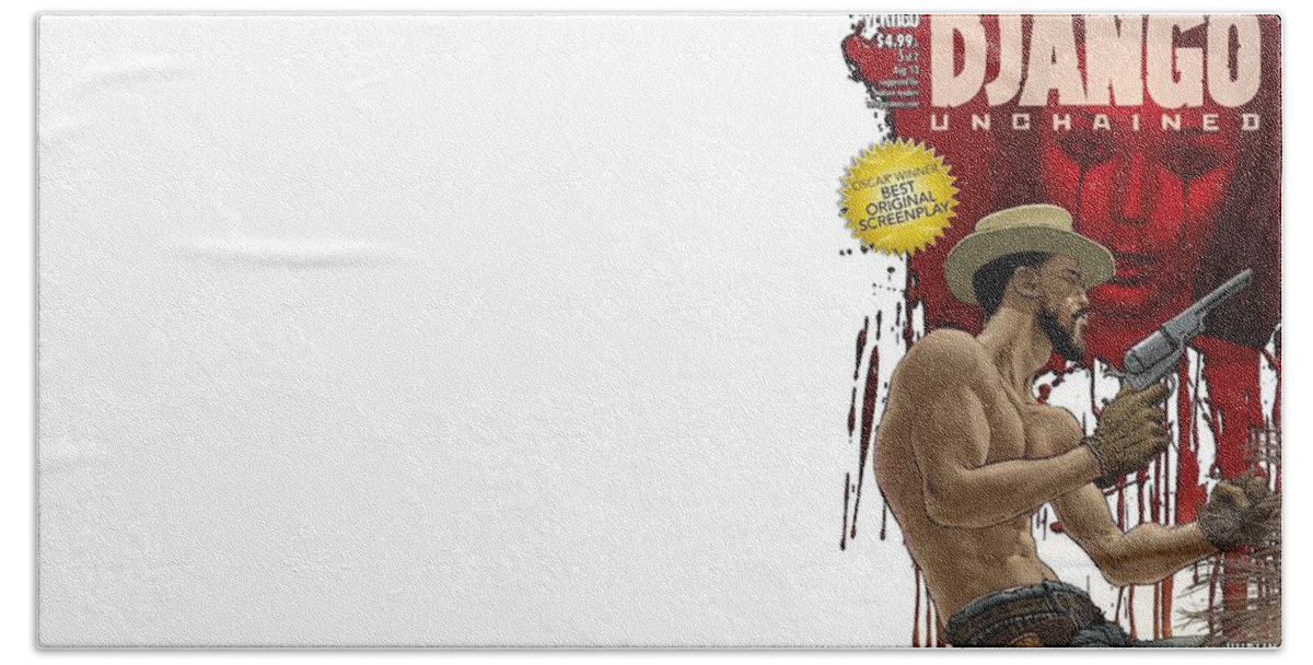 Django Unchained Beach Towel featuring the digital art Django Unchained by Super Lovely