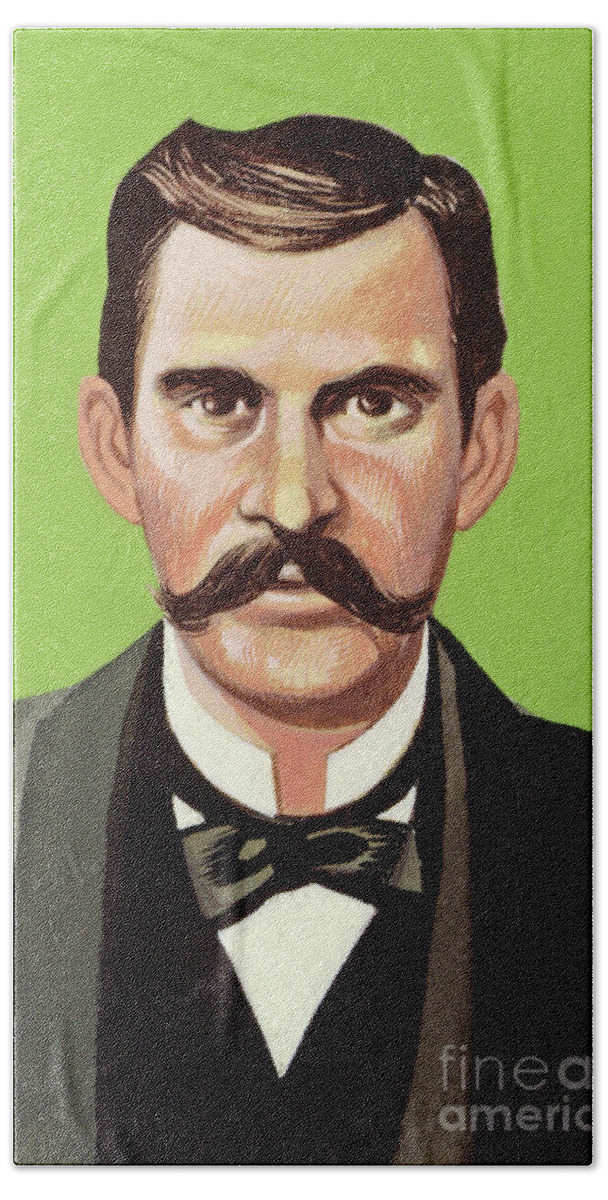 Doc Beach Sheet featuring the painting Doc Holliday by Ron Embleton