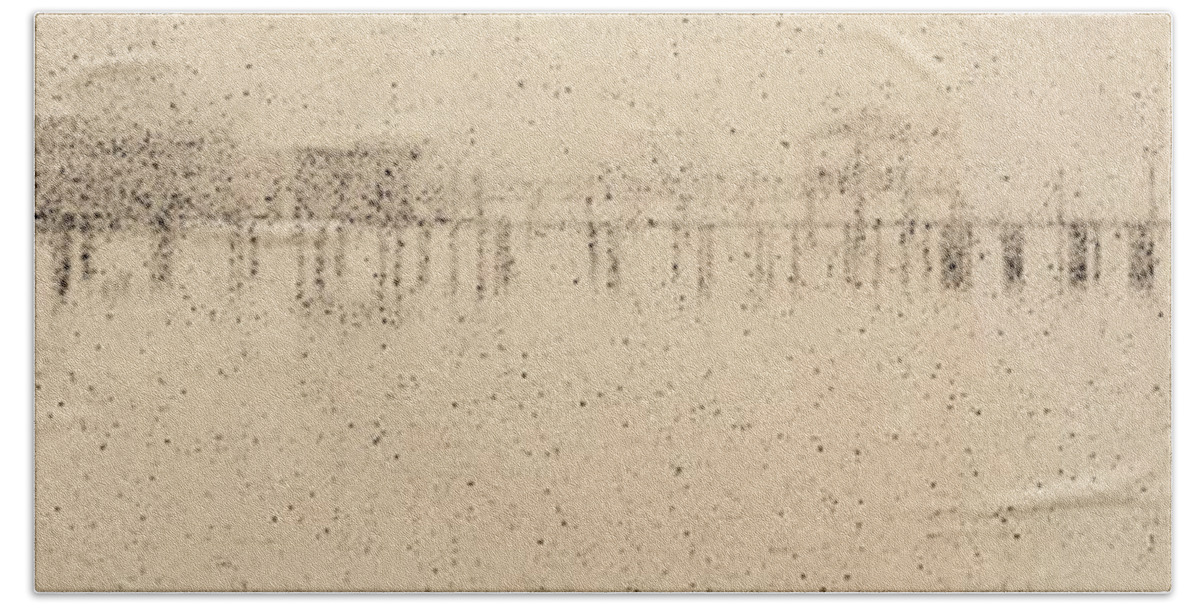 Lith Printing Beach Towel featuring the photograph Docks on Mobile Bay at Fairhope Alabama by John Harmon