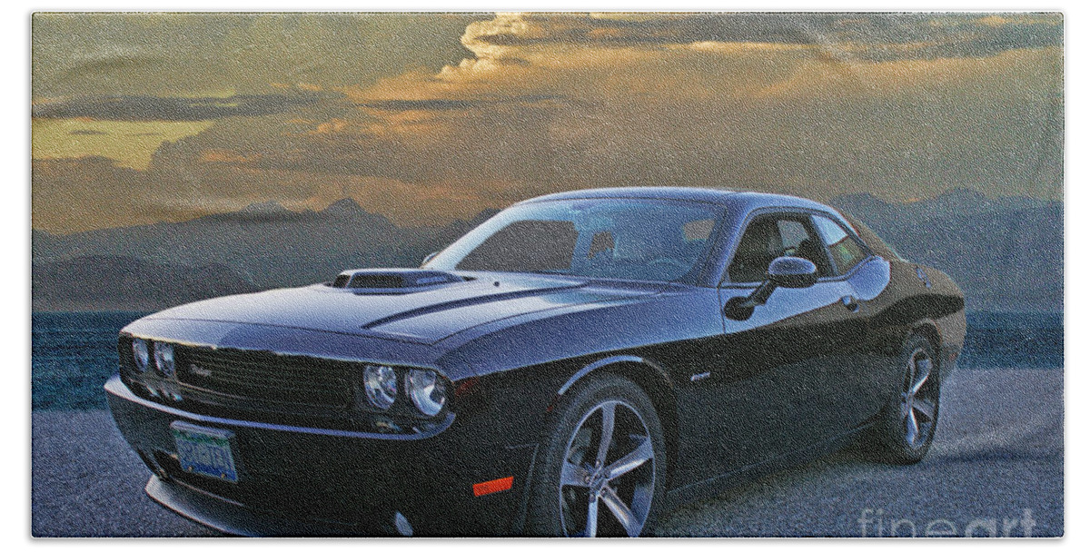  Beach Towel featuring the photograph Dodge Challenger by Randy Harris