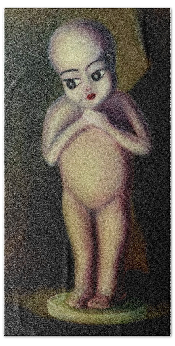 Doll Beach Towel featuring the painting Dollie by Rand Burns