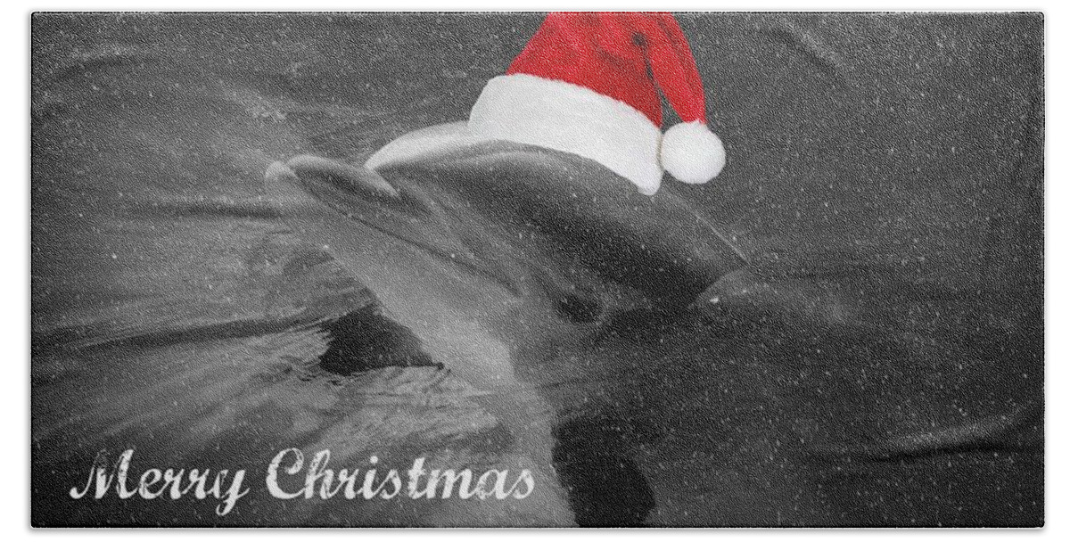 Dolphin Beach Towel featuring the photograph Dolphin Christmas by Amanda Eberly