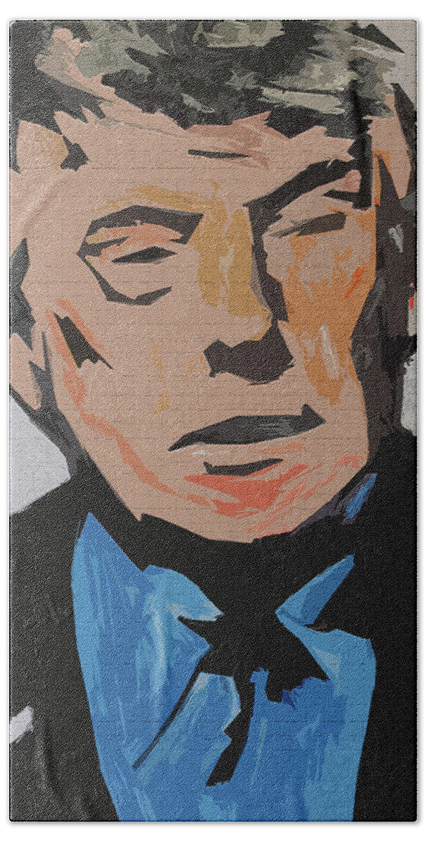 President Beach Towel featuring the painting Donald Trump by Robert Margetts