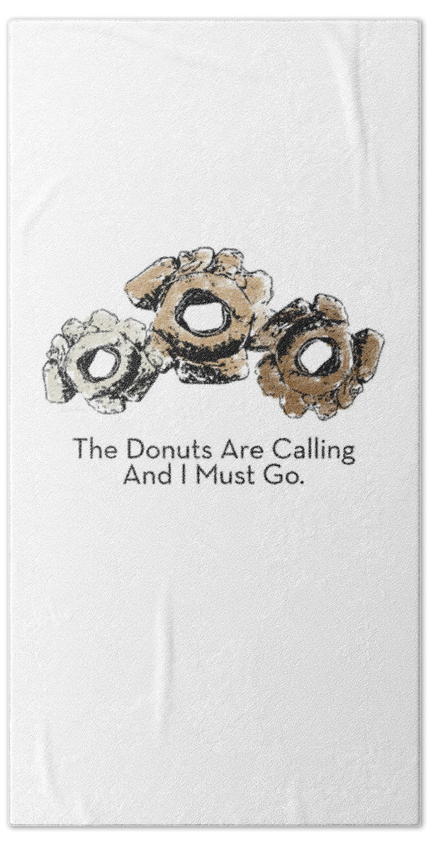 Donuts Beach Towel featuring the mixed media Donuts Calling- Art by Linda Woods by Linda Woods