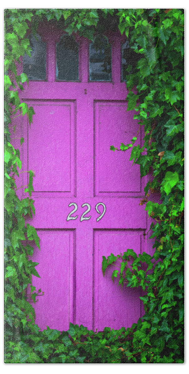 Pink Beach Towel featuring the photograph Door 229 by Darren White