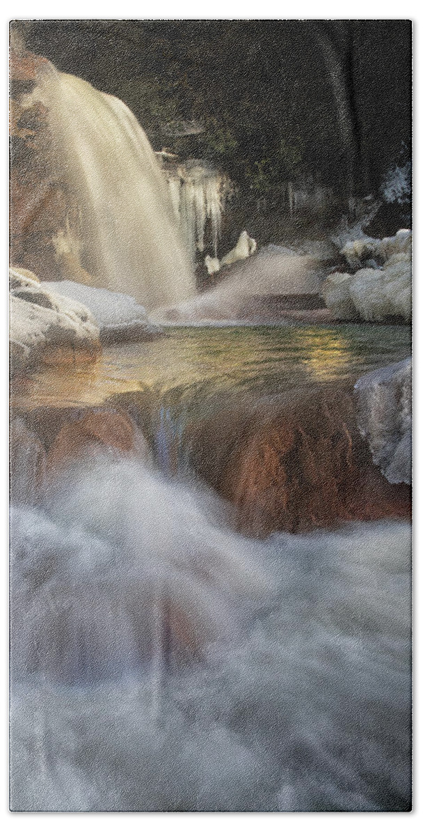 Waterfall Beach Towel featuring the photograph Douglas Falls Flow by Art Cole