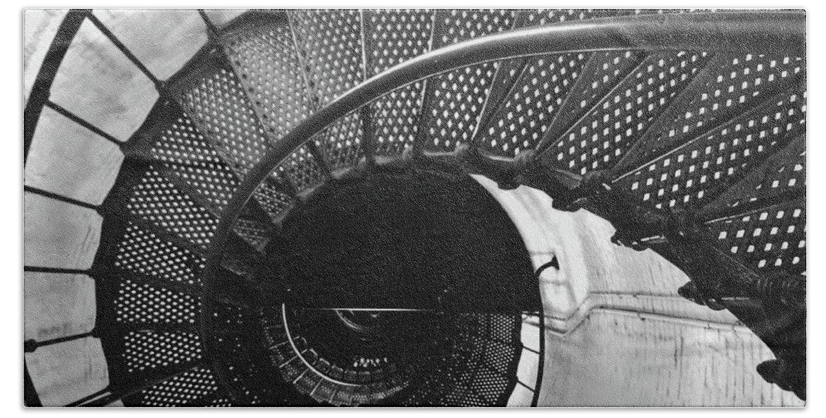 Spiral Staircase Beach Towel featuring the photograph Down The Staircase by D Hackett
