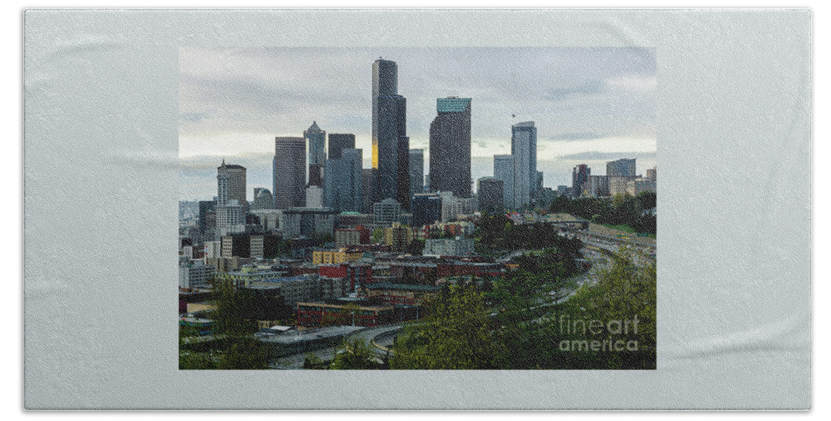 Seattle Skyline Beach Sheet featuring the photograph Downtown Seattle,Washington by Sal Ahmed