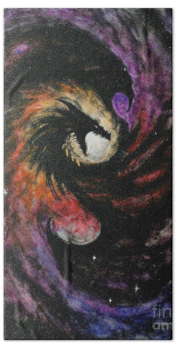 Dragon Beach Towel featuring the painting Dragon Galaxy by Stanley Morrison