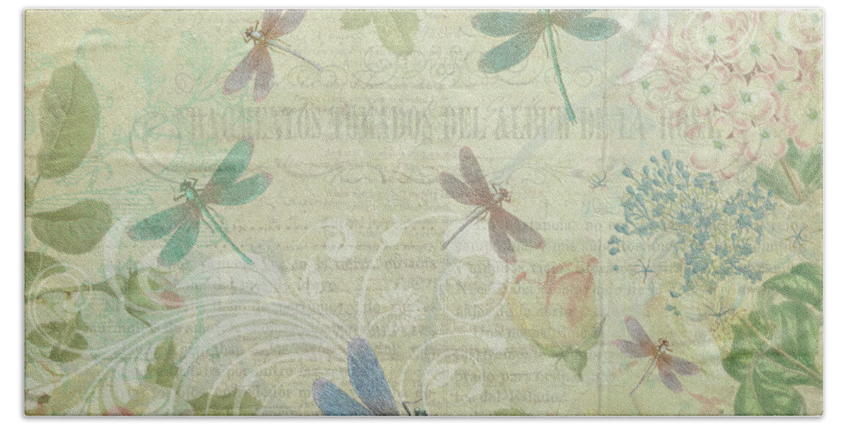 Dragonfly Beach Sheet featuring the digital art Dragonfly Dream by Peggy Collins