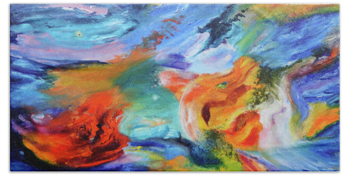 Impressionist Beach Sheet featuring the painting Dragon's Head Nebula by Terry R MacDonald