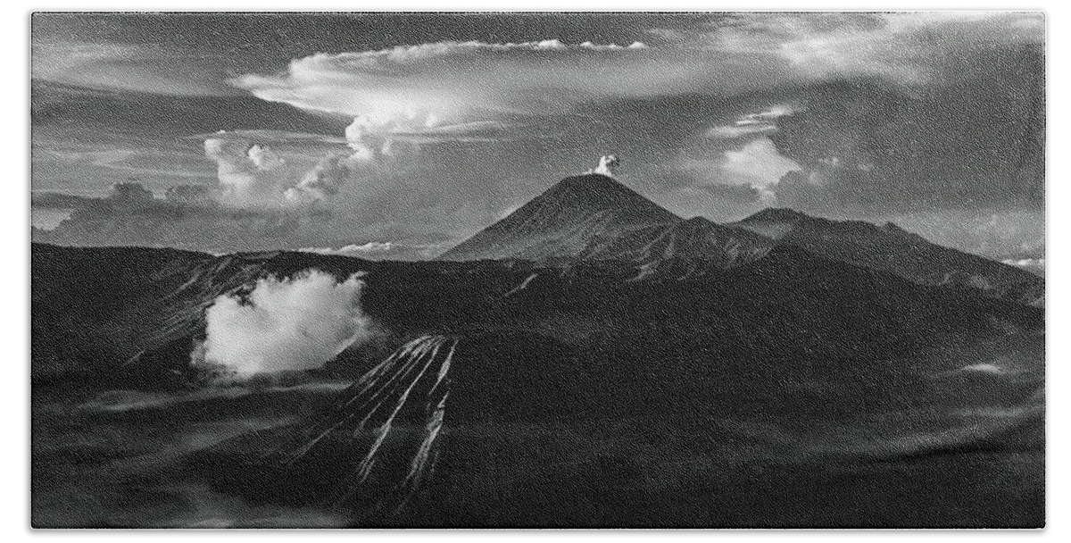 Landscape Beach Sheet featuring the photograph Dramatic view of Mount Bromo by Pradeep Raja Prints