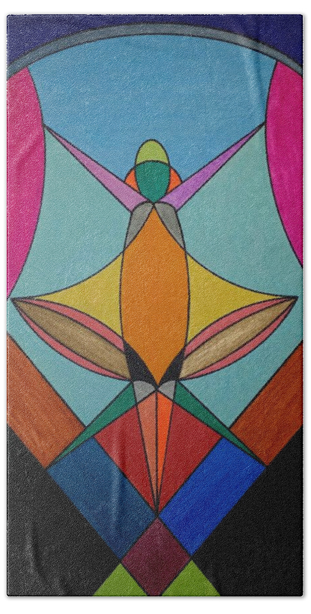 Geometric Art Beach Sheet featuring the painting Dream 307 by S S-ray