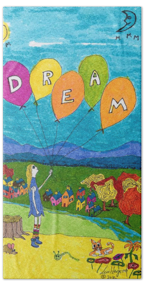 Hagood Beach Towel featuring the painting Dream by Lew Hagood