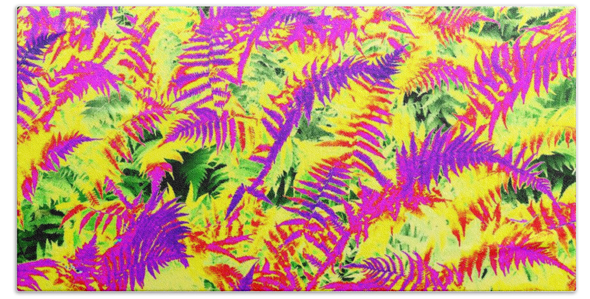 Photo-painting Beach Towel featuring the digital art Dreaming Ferns by Ludwig Keck