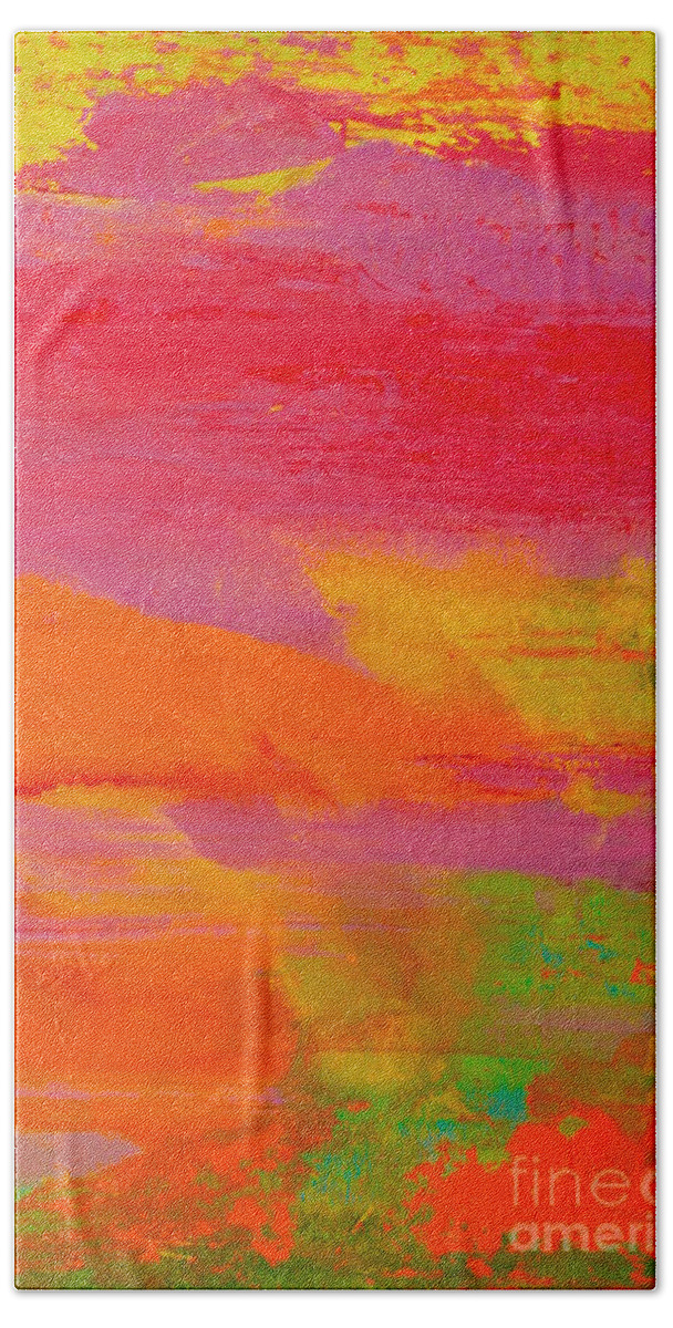 Abstract Painting Beach Towel featuring the painting Dreaming In Colors 3 by Catalina Walker