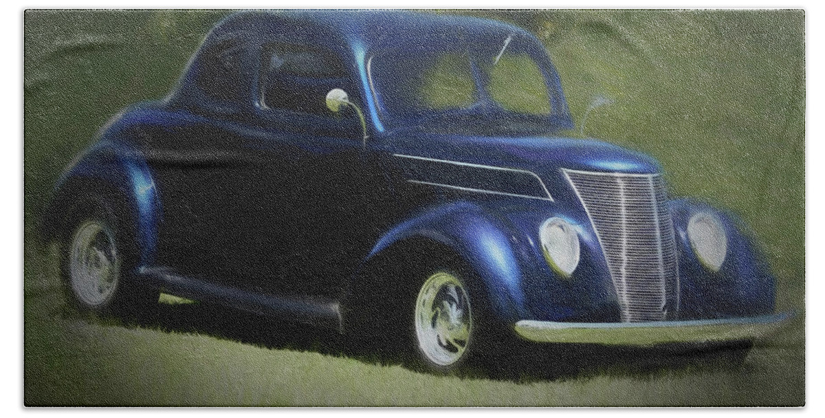 37 Ford Coupe Beach Towel featuring the digital art Dreaming of a 1937 Ford Coupe by Ernest Echols