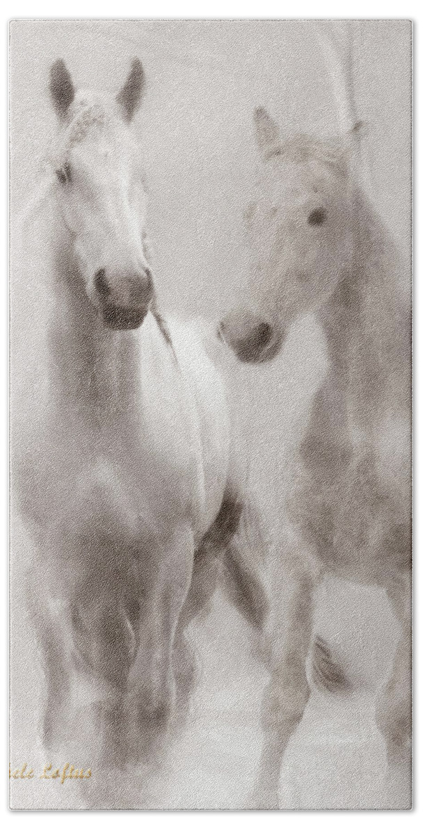 Horses Beach Towel featuring the photograph Dreamy Horses by Michele A Loftus