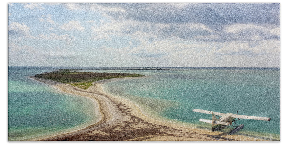 Florida Beach Towel featuring the photograph Dry Tortugas seaplane by Benny Marty
