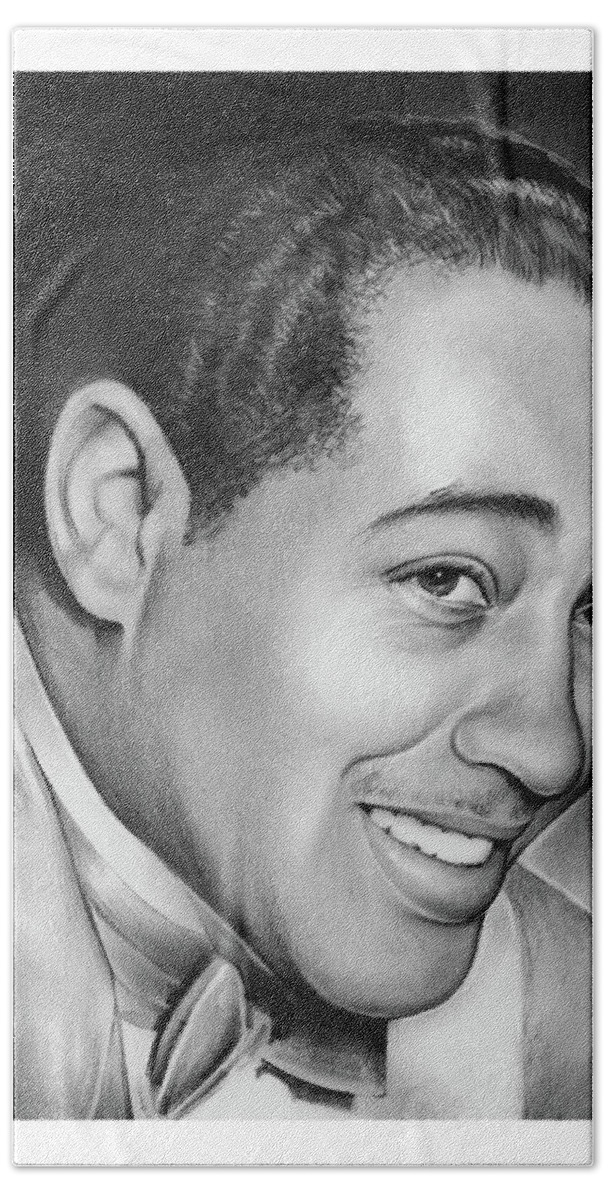 Duke Ellington Beach Towel featuring the drawing Duke Ellington by Greg Joens
