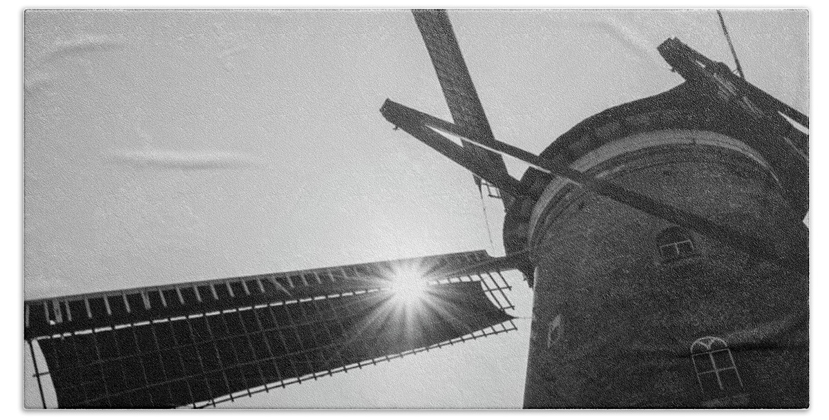 Landscape Beach Towel featuring the photograph Dutch Windmill by Adriana Zoon