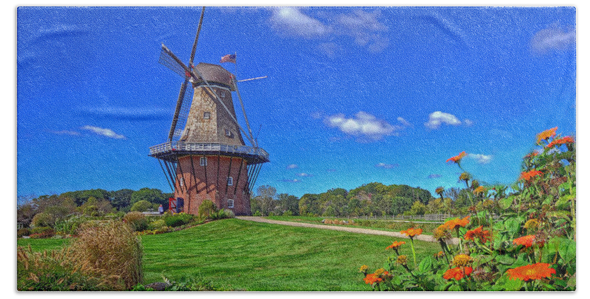 Windmill Beach Towel featuring the photograph Dutch Windmill by Rodney Campbell